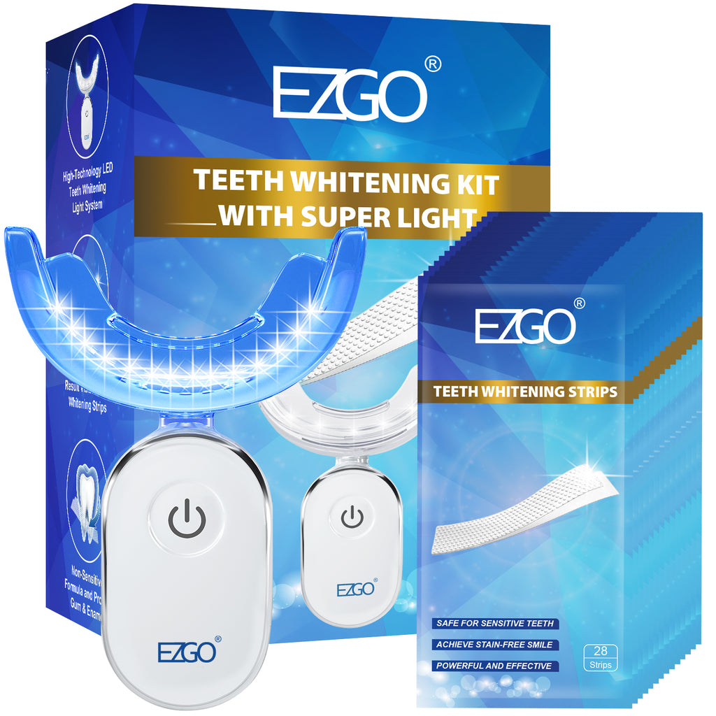 EZGO Teeth Whitening Kit with 28LED Light, Non-Sensitive Teeth Whitening Strip